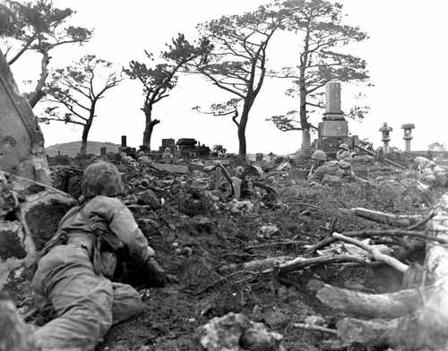 Fighting and dying in a cemetery