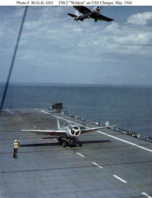 FM-2 &quot;Wildcat&quot; on USS Charger