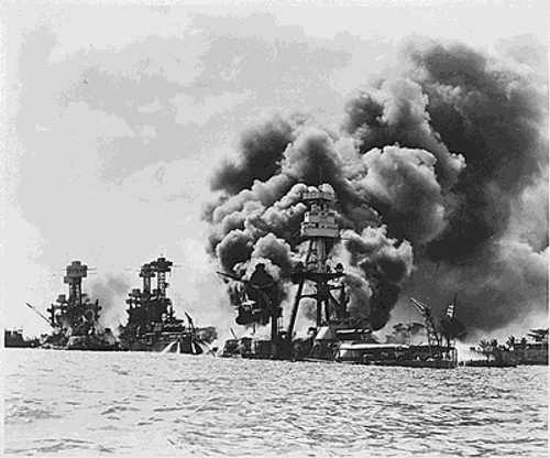 Aftermath of a Japanese sneak attack