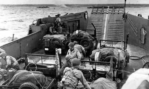 Landing craft on D-Day