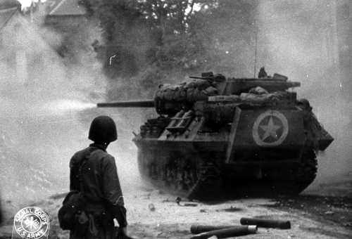 Tank Shooting at Germans