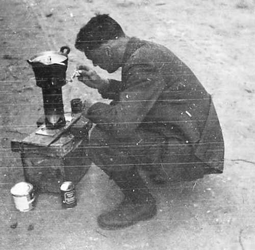 Home made range in a Belgian POW camp  (Offlag)