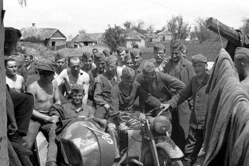 Motorcycle surrounded