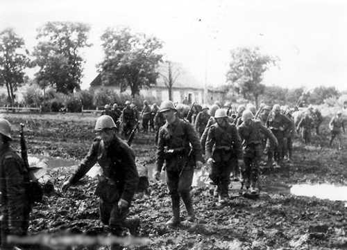 Infantry marching.