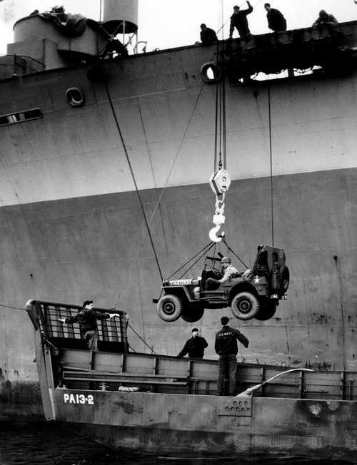 Unloading a Jeep