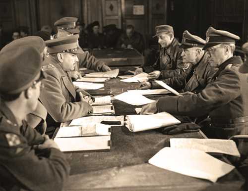 Germans surrender to Canadians in Holland