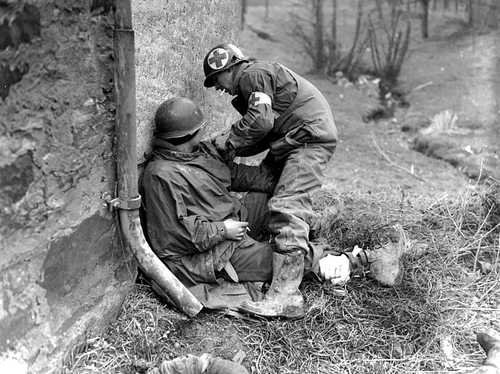 Army medic at work