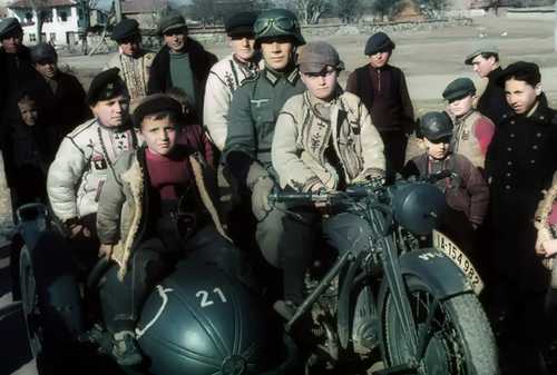 Wehrmacht soldier on motorbike