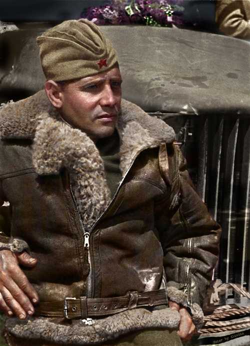 Red Army truckman, Czechoslovakia, 1945