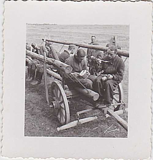 Germans eating on cart