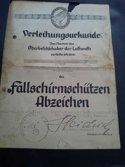 Fallschirmjager Award