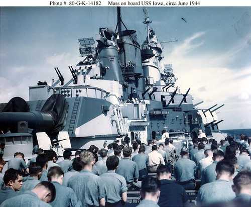 Mass on board USS Iowa