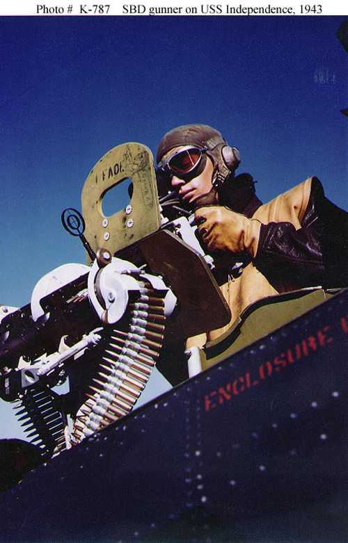 SBD gunner on USS Independence