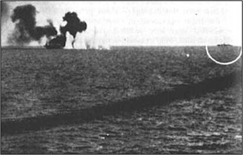Gambier Bay under attack