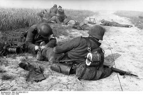 Wounded German infantryman