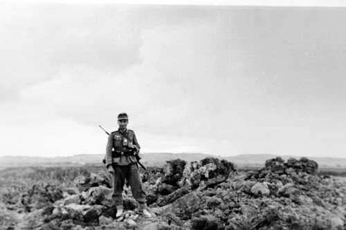 On the field of battle. 