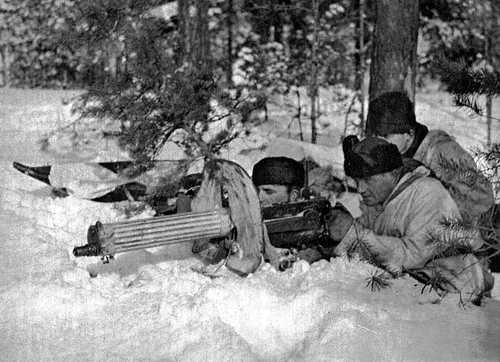 Machine gun nest in snow