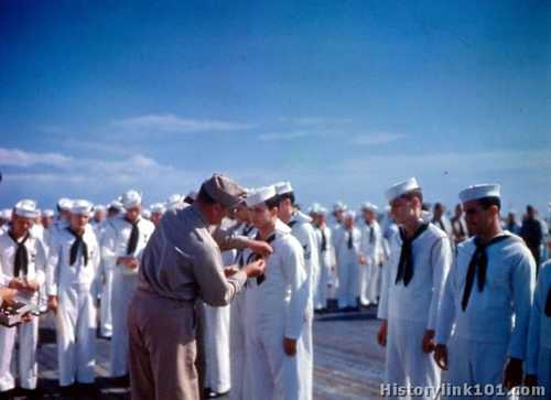 USS Franklin award ceremonies