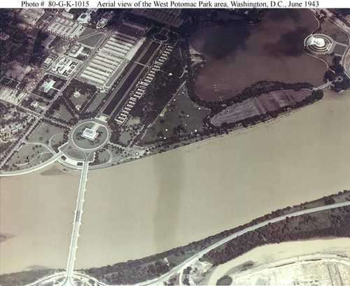Aerial View of West Potomac Park area, Washignton D.C.