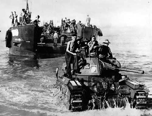 Matilda tank comes ashore