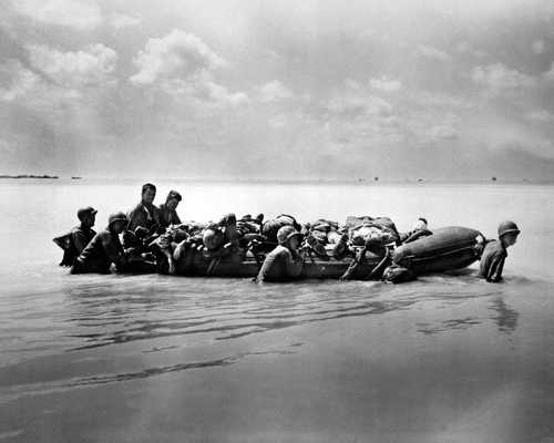 Wounded Marines at Tarawa