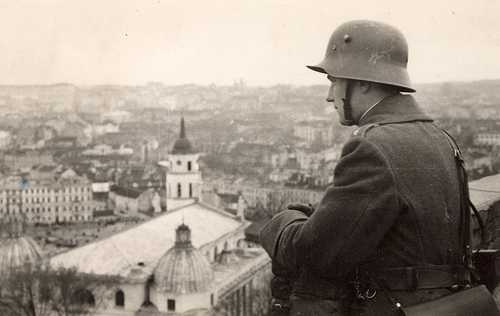 Lithuanian soldier owerlooking Vilnius