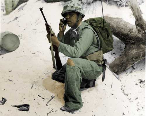 Navajo Code Talker colorized