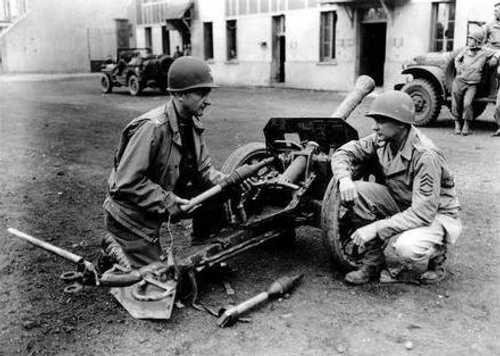 A captured 8,8 cm Raketenwerfer 43 
