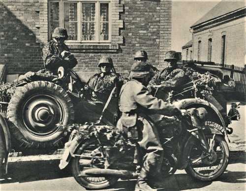 Car and motorcycle at a corner