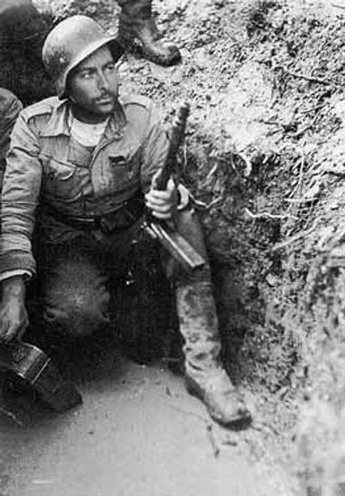 Soldier in a foxhole