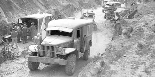 Ambulances at Monte Cassino