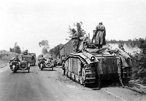 Destroyed French tank
