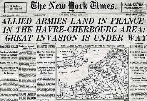 Front page on D-Day