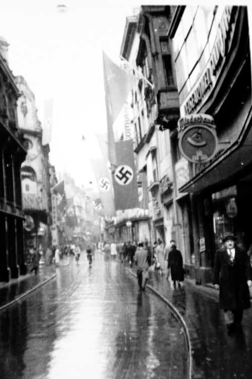 German street scene. 