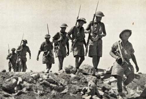 Australian troops patrol in Tobruk