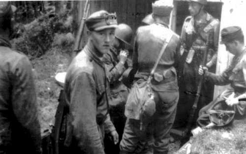 Soldiers preparing
