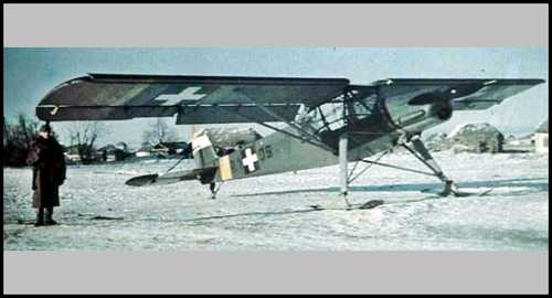  Storch Liaison Plane in the Field, Hungary