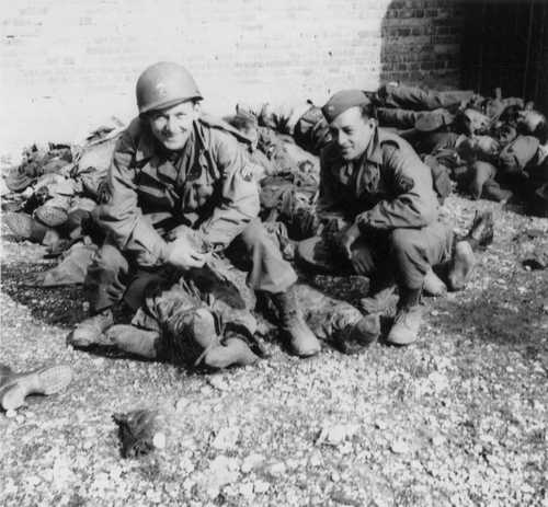 SS dead at Dachau wall