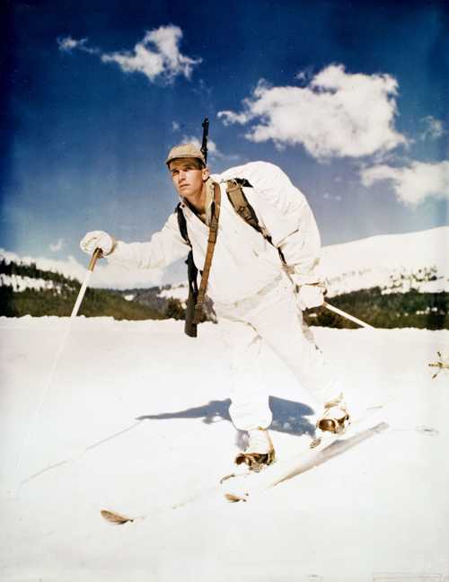 Soldier with Skis