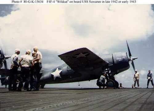F4F - 4 &quot;Wildcat&quot; on board USS Suwanee