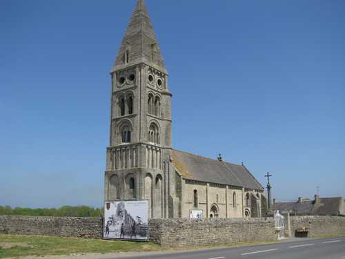 Church of Colleville sur Mer, then and now