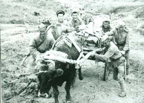 Mongolian train goes through Hingan.1945