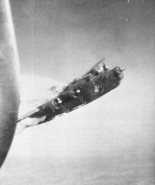 B-24 on fire