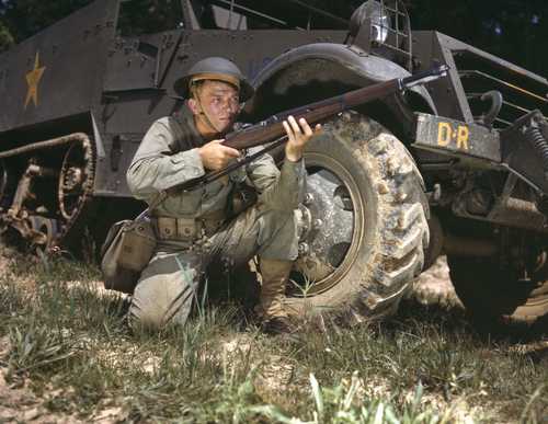 Infantryman with Halftrack