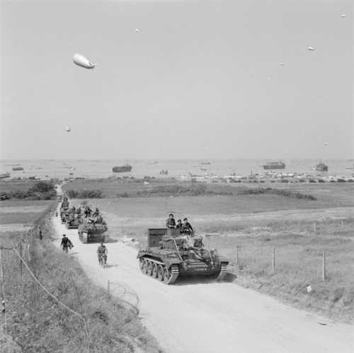 British armor moving inland