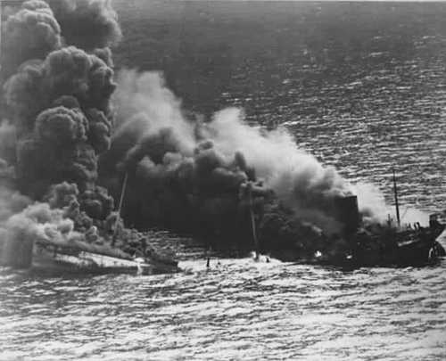 Sunk by a U Boat.