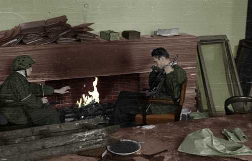  Polish resistance fighters resting