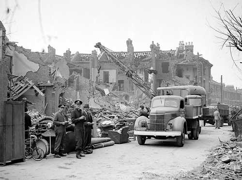 V-2 bomb damage