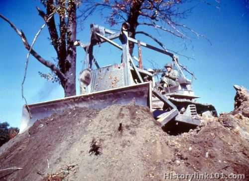 Seabee operates bulldozer