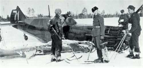 Downed Soviet fighter plane